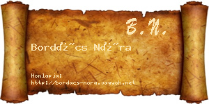 Bordács Nóra névjegykártya