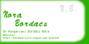 nora bordacs business card